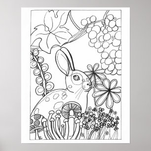 Affiche Lapin tacheté de 16 po x 20 po avec coloration du 