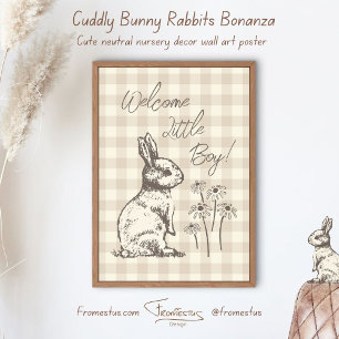 Affiche Lapins de Bonanza Bunny Câlin - nouveau petit garç