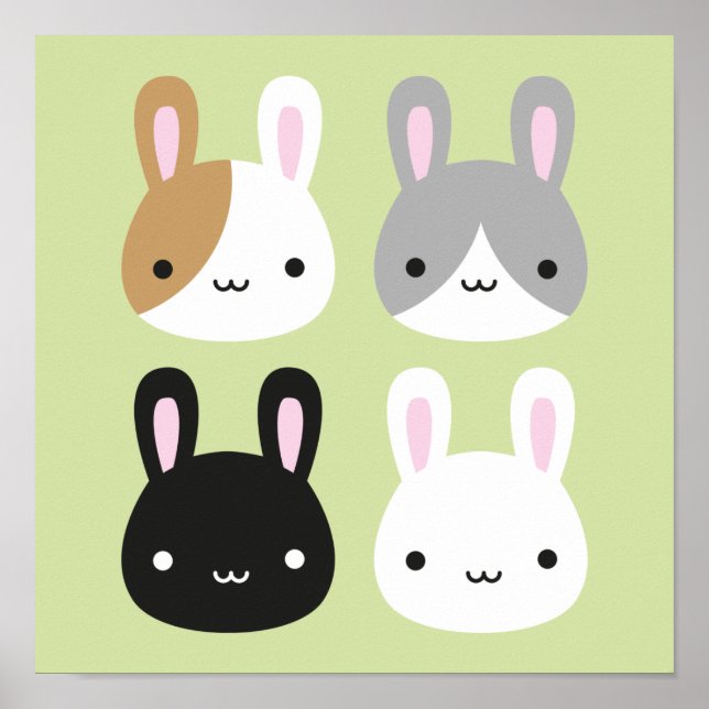 Affiche Lapins de Kawaii Bunny (Devant)