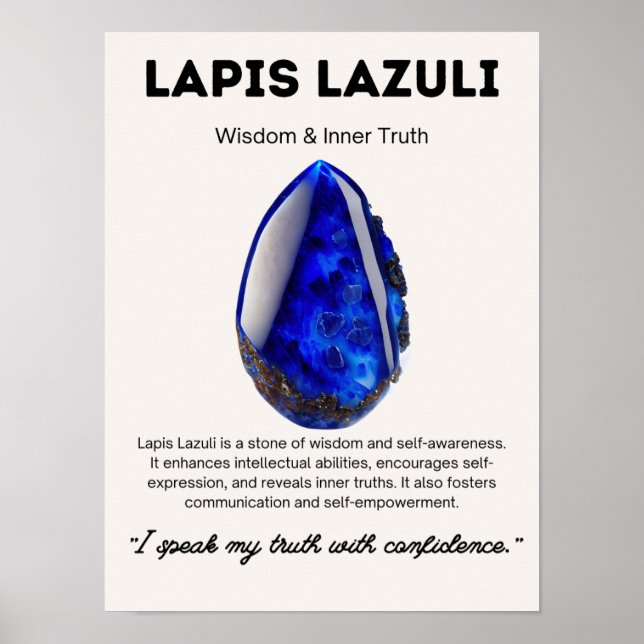 Affiche Lapis Lazuli Cristal De Pierre Signification (Devant)