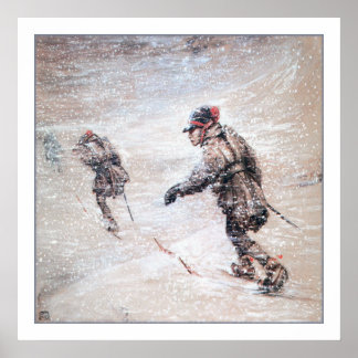 Affiche Laplanders in a Snowstorm