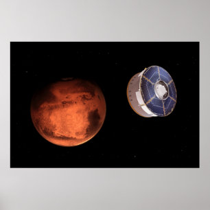 Affiche L'Appareil Spacectoriel Portant Le Rover De La Per