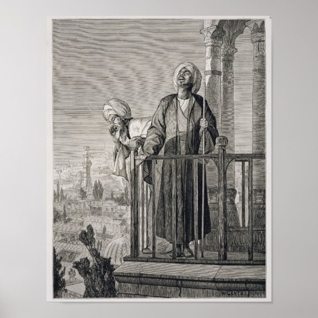 Affiche L'appel à la prière du muezzin, 19e siècle (Devant)