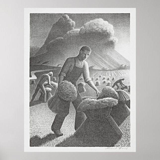 Affiche L'approche de la tempête de Grant Wood : l'éléganc (Devant)