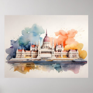 Affiche L'aquarelle de Budapest