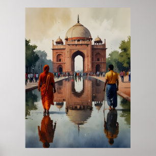 Affiche L'aquarelle de Delhi