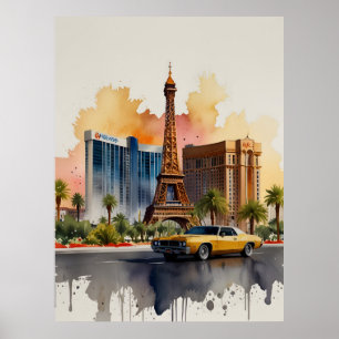 Affiche L'aquarelle de Las Vegas