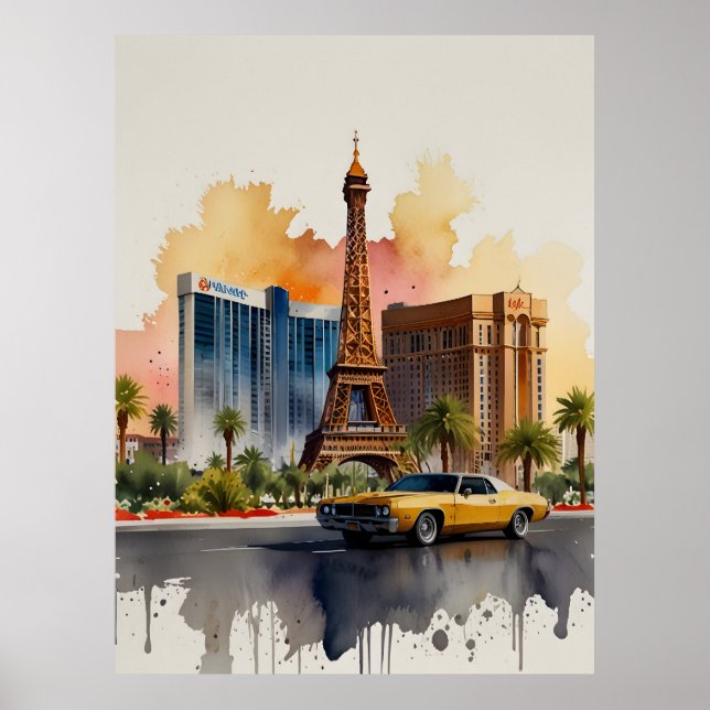 Affiche L'aquarelle de Las Vegas (Devant)