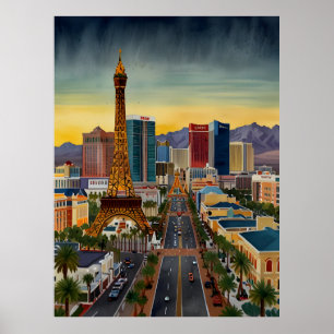 Affiche L'aquarelle de Las Vegas