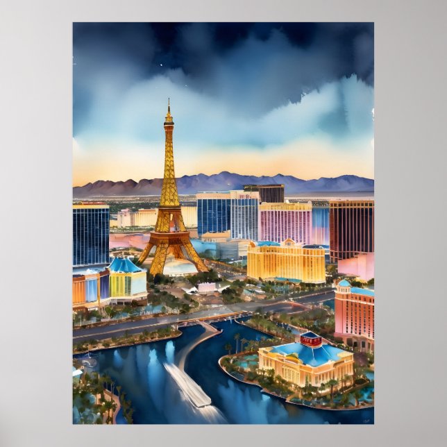 Affiche L'aquarelle de Las Vegas (Devant)