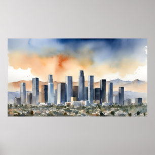 Affiche L'aquarelle de Los Angeles