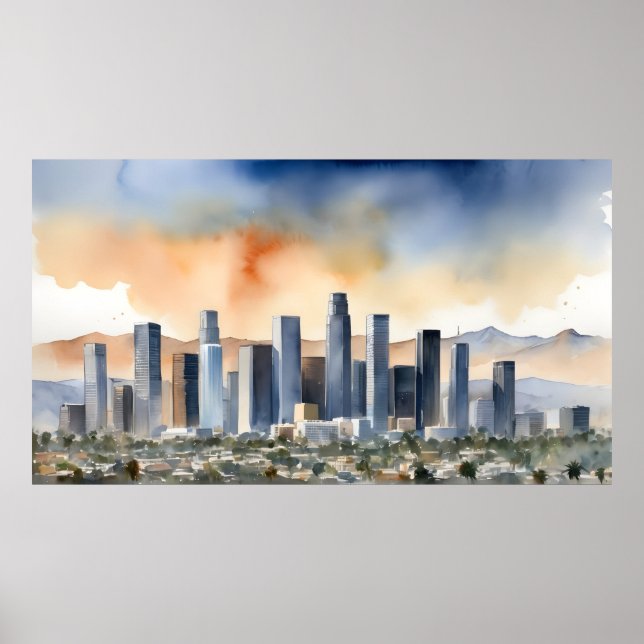 Affiche L'aquarelle de Los Angeles (Devant)