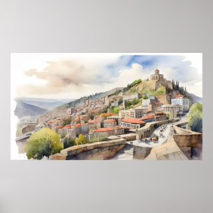 Affiche L'aquarelle de Tbilissi