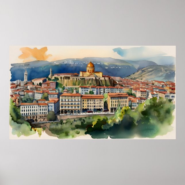 Affiche L'aquarelle de Tbilissi (Devant)
