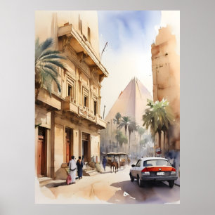 Affiche L'aquarelle du Caire