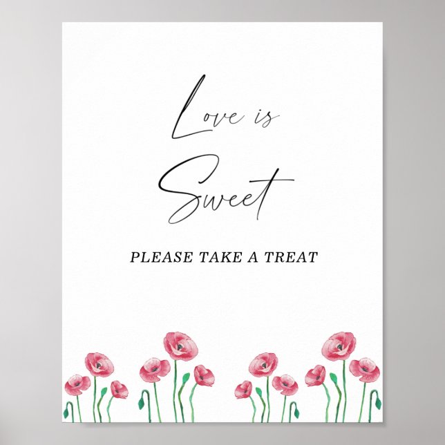 Affiche L'aquarelle florale l'amour est doux prenez un pla (Devant)