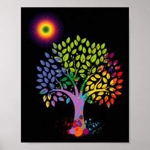 Affiche L'Arbre Coloré Qui Donne La Vie À La Terre S'Arrêt