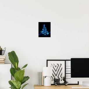 Affiche l'arbre de Noël stylisé et lumineux de SlipperyJoe