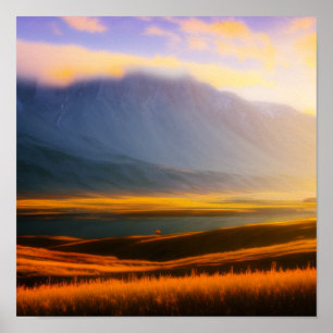 Affiche L'arbre solitaire par l'affiche de la montagne