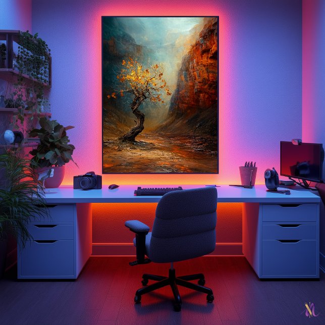 Affiche L'Arbre Survivant Solitaire - Paysage de Canyon Ma (Créateur téléchargé)