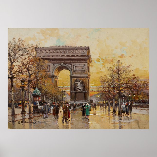 Affiche L'Arc de Triomphe, Paris par Eugene Galien Lalou (Devant)