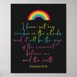 Affiche L'Arc-en-ciel de Dieu Genèse 9 Verset de la Bible
