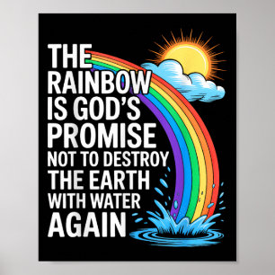Affiche L'arc-en-ciel est la promesse de Dieu chrétien rel