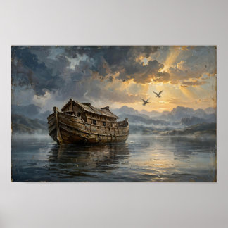 Affiche L'Arche de Noé à l'aube Peinture à l'huile classiq