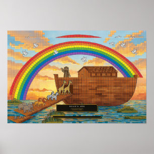 Affiche L'Arche de Noé — Mosaïque de Rubik's Cube