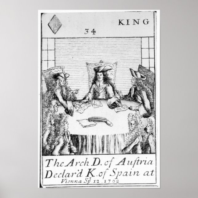 Affiche L'archiduc d'Autriche déclara roi d'Espagne (Devant)