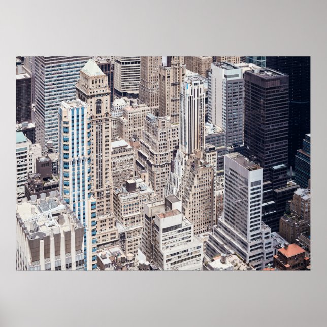 Affiche L'architecture diversifiée de New York, les couleu (Devant)