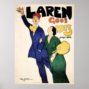 Affiche LAREN GOOI Holland 1913 Festival Exposition Advert