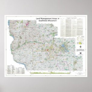 Affiche Large Land Mgt Areas In Southwest Wisconsin Map