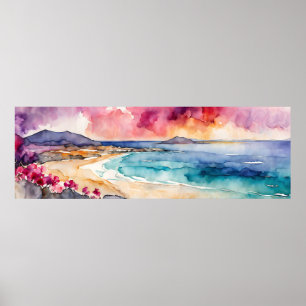 Affiche Large Mer Méditerranée violet Serenity