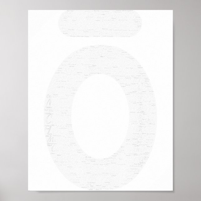 Affiche Large O Essential Oil White Words  (Devant)