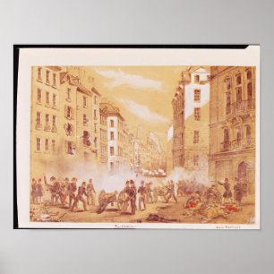 Affiche L'armée attaque une barricade dans la rue
