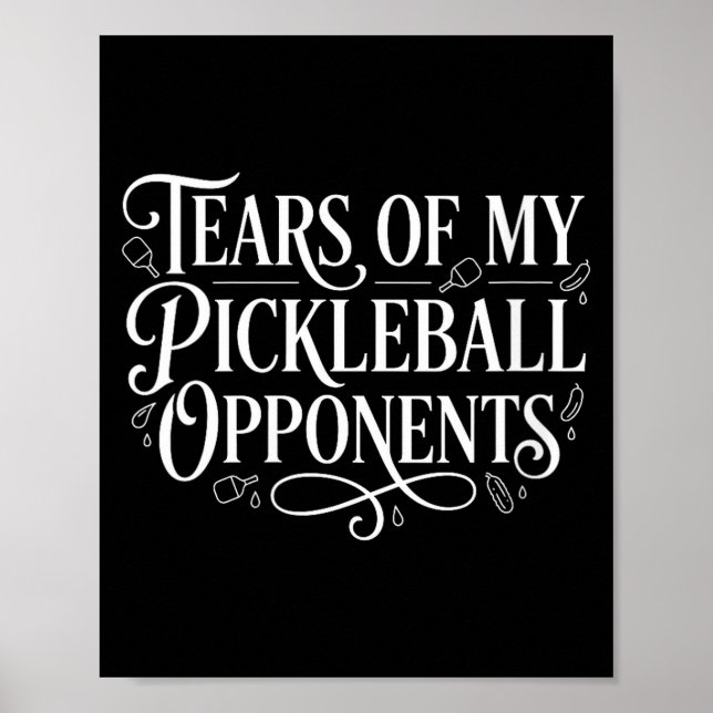 Affiche Larmes de joueuse de pickle ball drôle féminine (Devant)