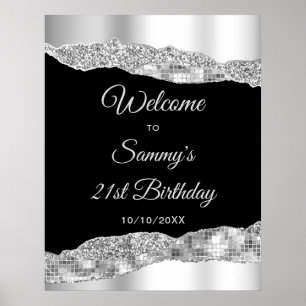 Affiche Larmes en argent et en verre noir Bienvenue à l'an