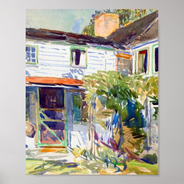 Affiche L'arrière de la vieille maison par Childe Hassam (Devant)