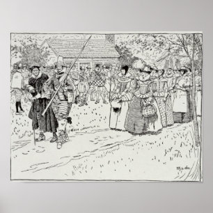 Affiche L'arrivée des jeunes femmes à Jamestown