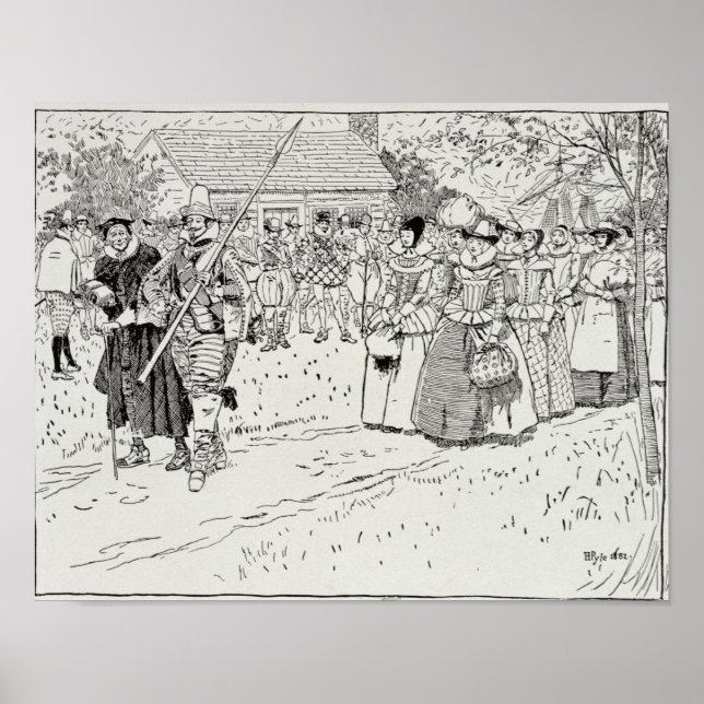 Affiche L'arrivée des jeunes femmes à Jamestown (Devant)