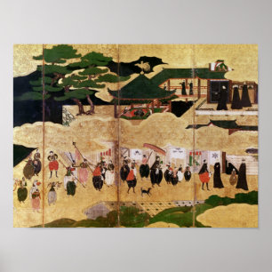 Affiche L'arrivée des Portugais au Japon