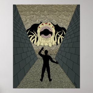 Affiche L'arrivée du dévoreur, étrange art d'horreur