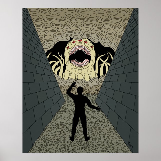 Affiche L'arrivée du dévoreur, étrange art d'horreur (Devant)