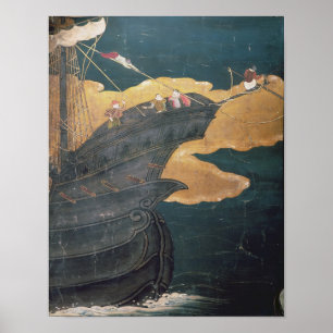 Affiche L'arrivée du Portugais au Japon