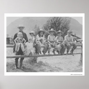 Affiche Larry Larom avec six enfants.