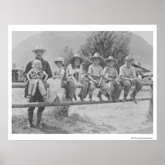 Affiche Larry Larom avec six enfants.