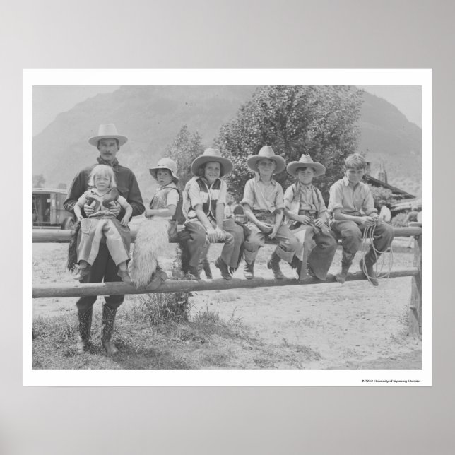 Affiche Larry Larom avec six enfants. (Devant)