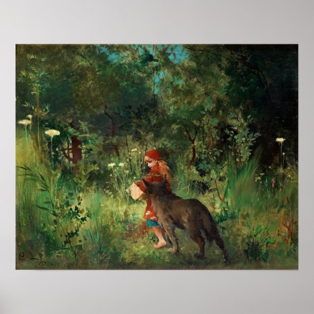 Affiche Larsson - Le Petit Chaperon Rouge 1881 (Devant)