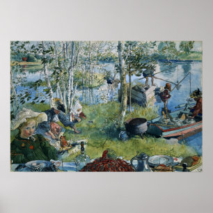 Affiche Larsson - Pêche à l'écrevisse (Extrait de A Home)